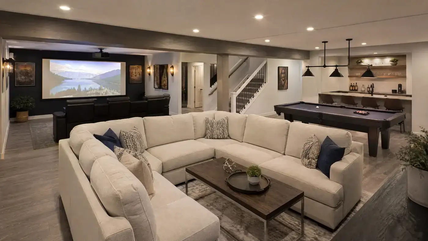 Comfortable Basement Finishing Hartford County Md Owens Corning Basement Finishing System By Lux Renovations